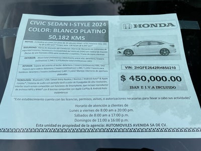 2024 Honda Civic 1.5 I-Style At